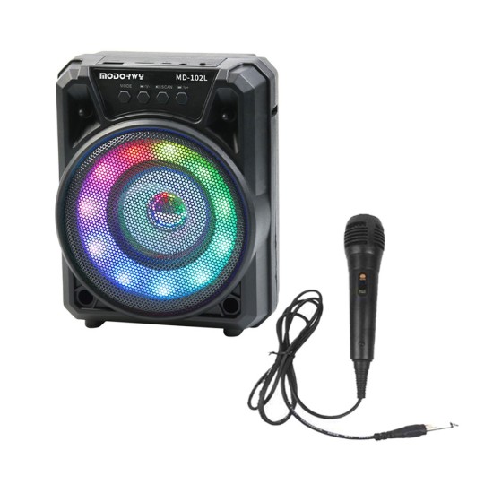 MODORWY SPEAKER MD102L KARAOKE/MICROPHONE/USB/SD/FM/AUX BLACK